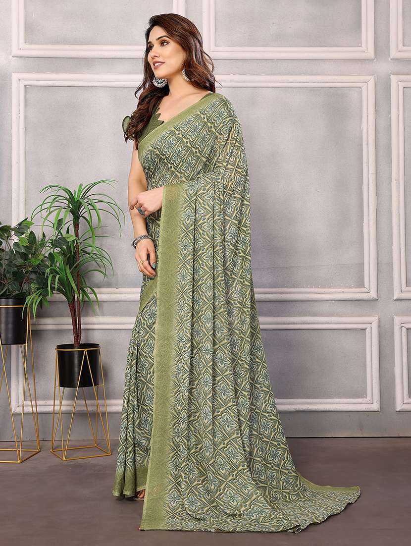 women printed casual wear saree with blouse - 22048686 -  Standard Image - 2