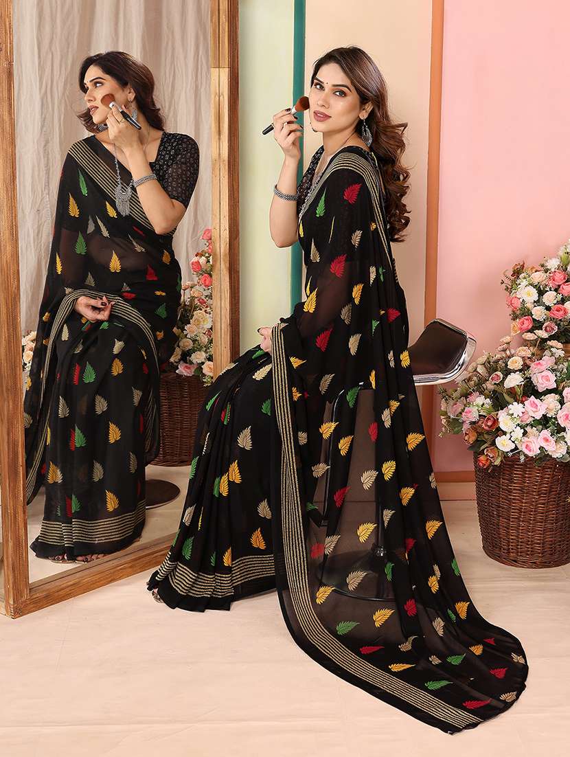 women printed casual wear saree with blouse - 22048689 -  Standard Image - 2