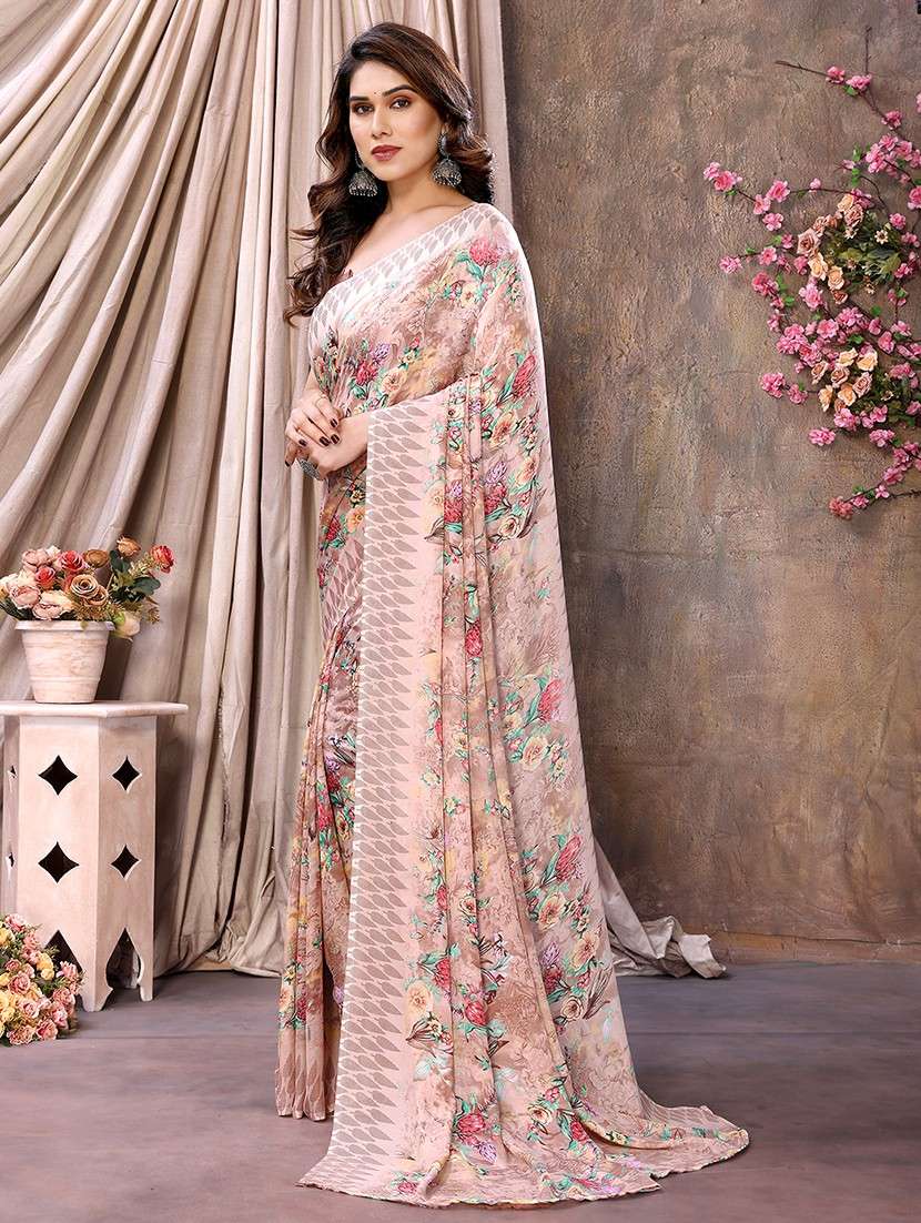 women printed casual wear saree with blouse - 22048691 -  Standard Image - 2