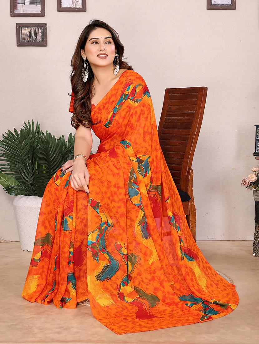 women printed casual wear saree with blouse - 22048692 - Standard Image - 2