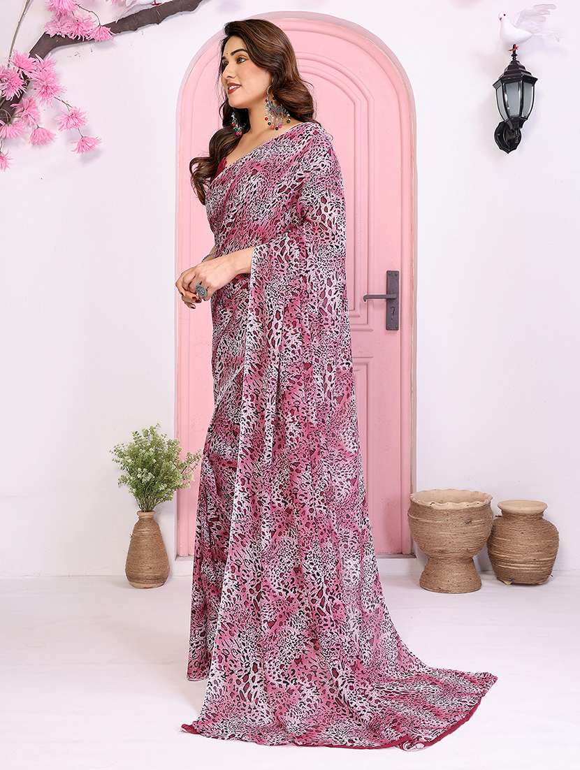 women printed casual wear saree with blouse - 22048706 -  Standard Image - 2