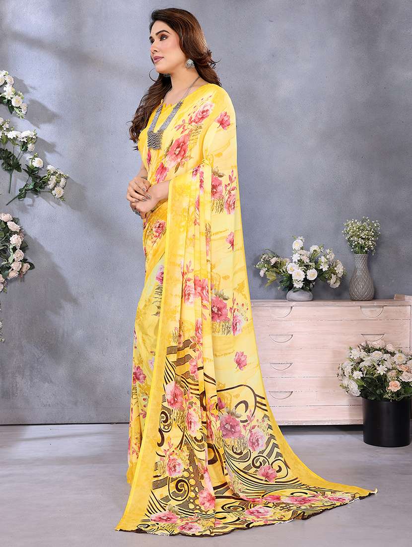women printed casual wear saree with blouse - 22048717 -  Standard Image - 2