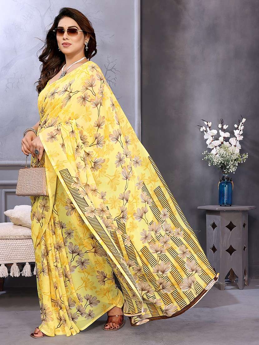 women printed casual wear saree with blouse - 22048720 -  Standard Image - 2