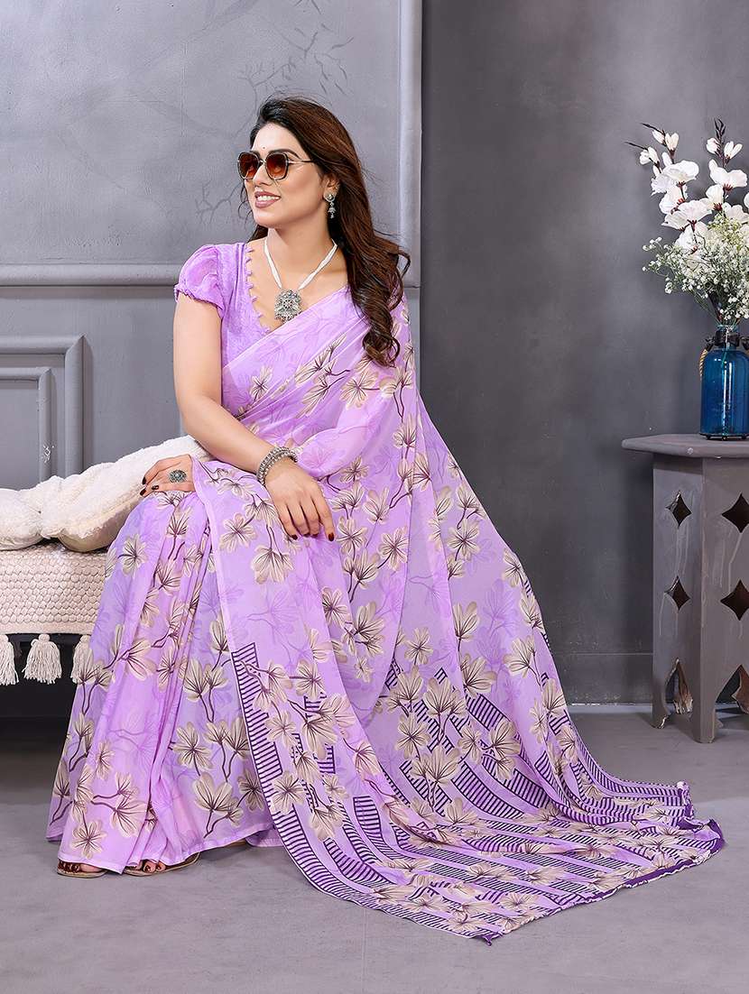women printed casual wear saree with blouse - 22048721 -  Standard Image - 2