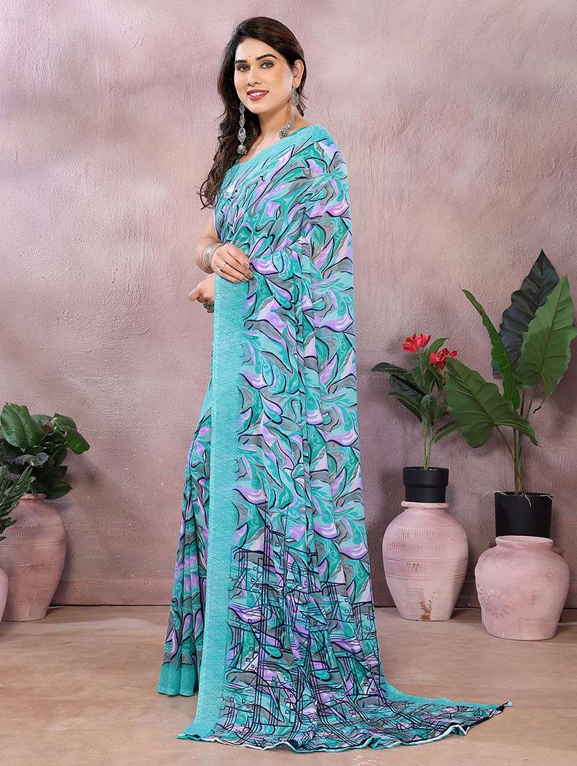 women printed casual wear saree with blouse - 22048747 -  Standard Image - 2