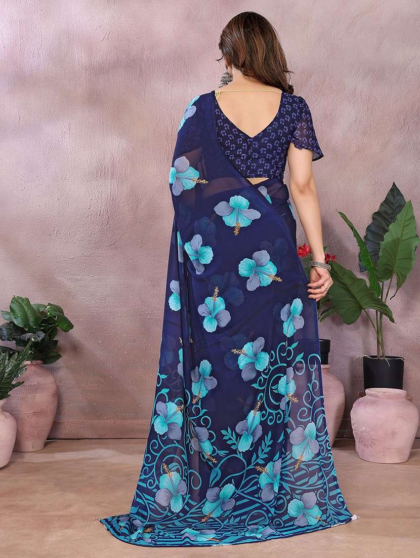 women printed casual wear saree with blouse - 22048756 -  Standard Image - 2