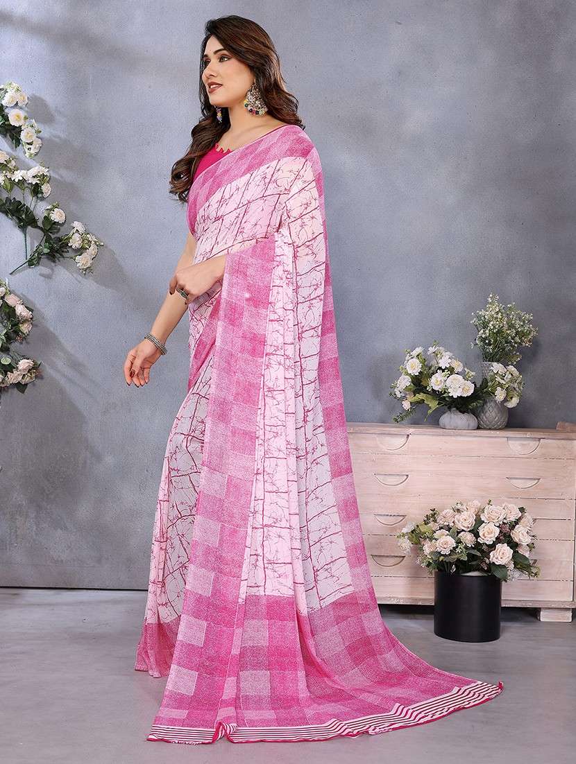 women printed casual wear saree with blouse - 22048766 -  Standard Image - 2