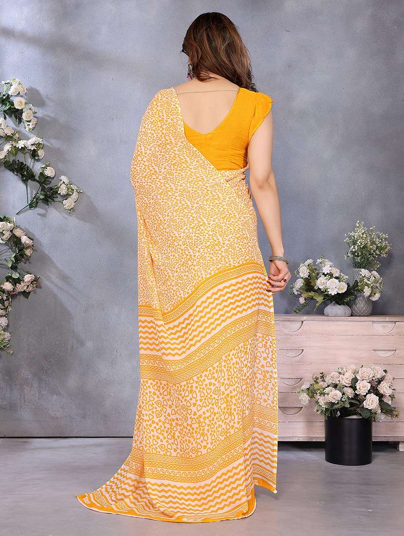 women printed casual wear saree with blouse - 22048773 -  Standard Image - 2