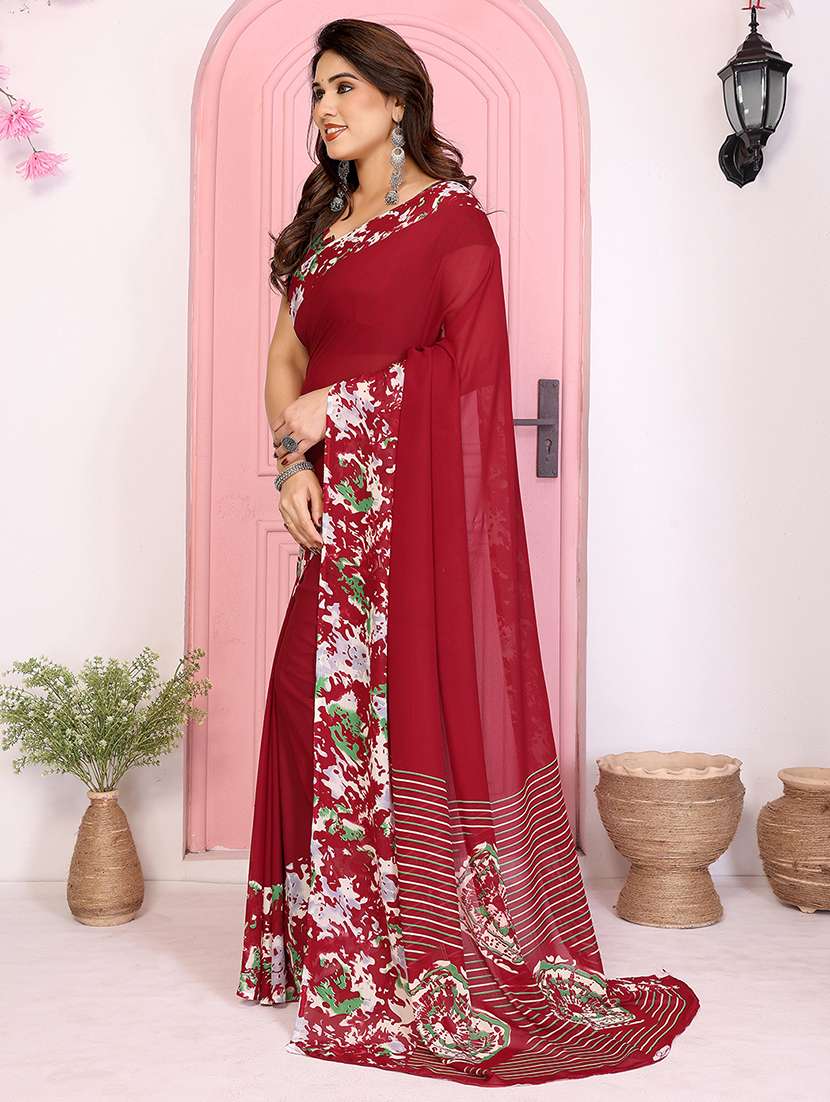 women printed casual wear saree with blouse - 22048781 -  Standard Image - 2