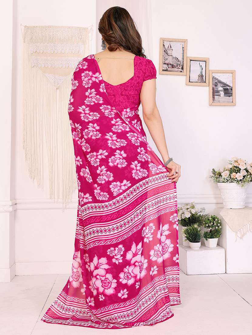 women printed casual wear saree with blouse - 22048790 -  Standard Image - 2