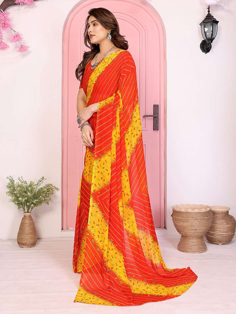 women printed casual wear saree with blouse - 22048815 -  Standard Image - 2