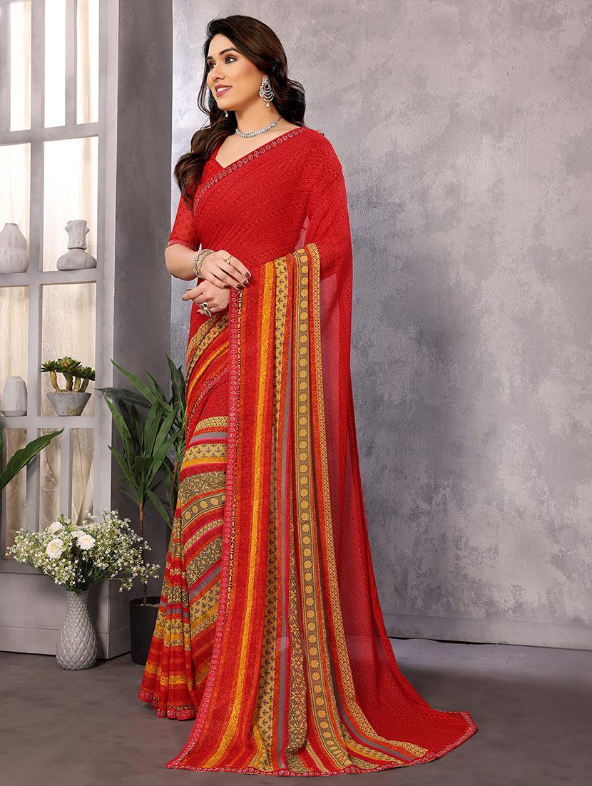 women printed casual wear saree with blouse - 22048834 - Standard Image - 2