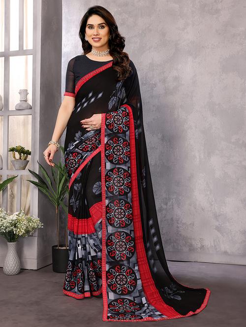 women printed casual wear saree with blouse - 22048840 - Standard Image - 0