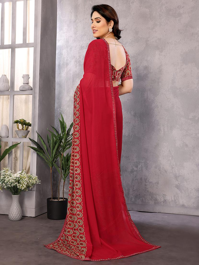women printed casual wear saree with blouse - 22048842 - Standard Image - 2