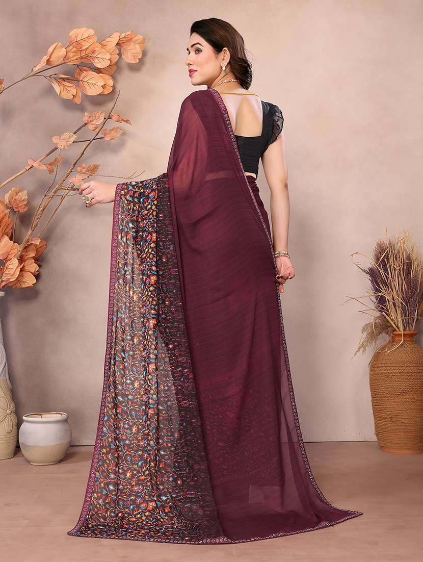 women printed casual wear saree with blouse - 22048847 -  Standard Image - 2