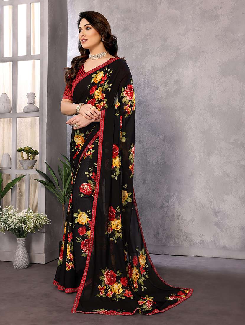 women printed casual wear saree with blouse - 22048848 -  Standard Image - 2