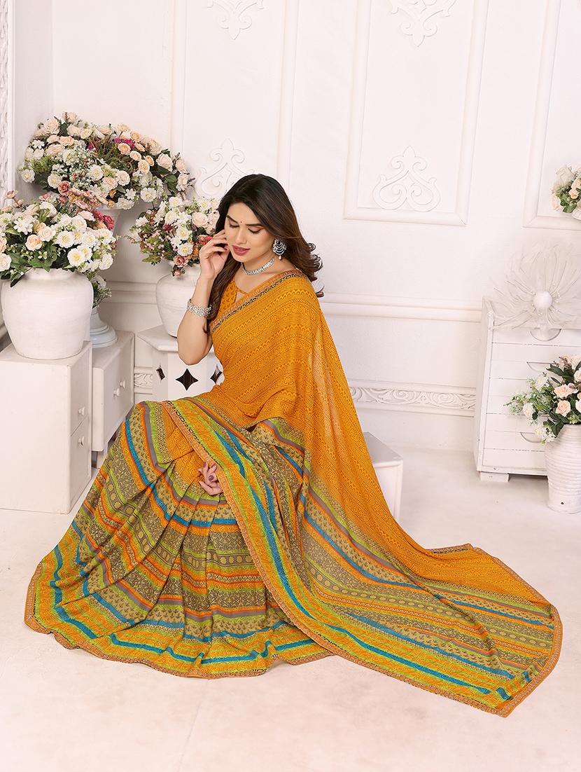 women printed casual wear saree with blouse - 22048859 - Standard Image - 2
