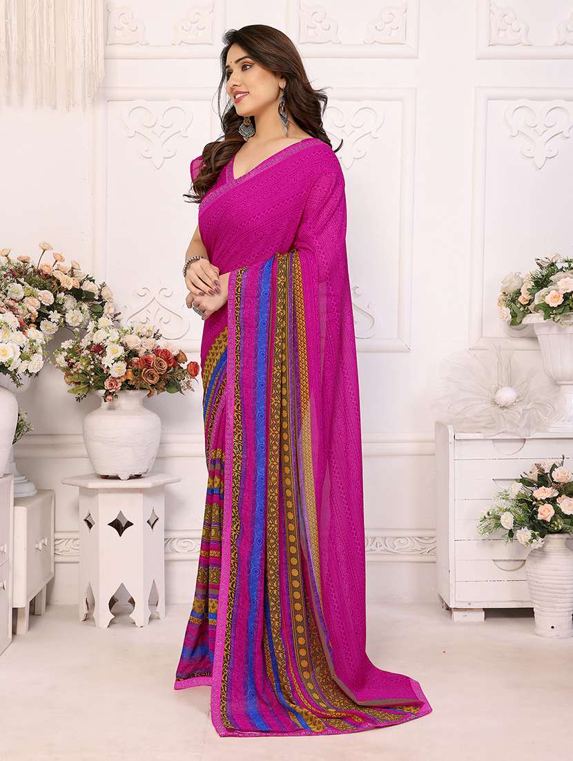 women printed casual wear saree with blouse - 22048860 -  Standard Image - 2