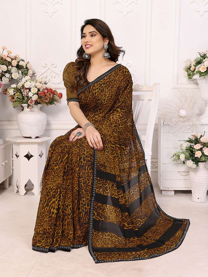 women printed casual wear saree with blouse - 22048869 -  Standard Image - 2