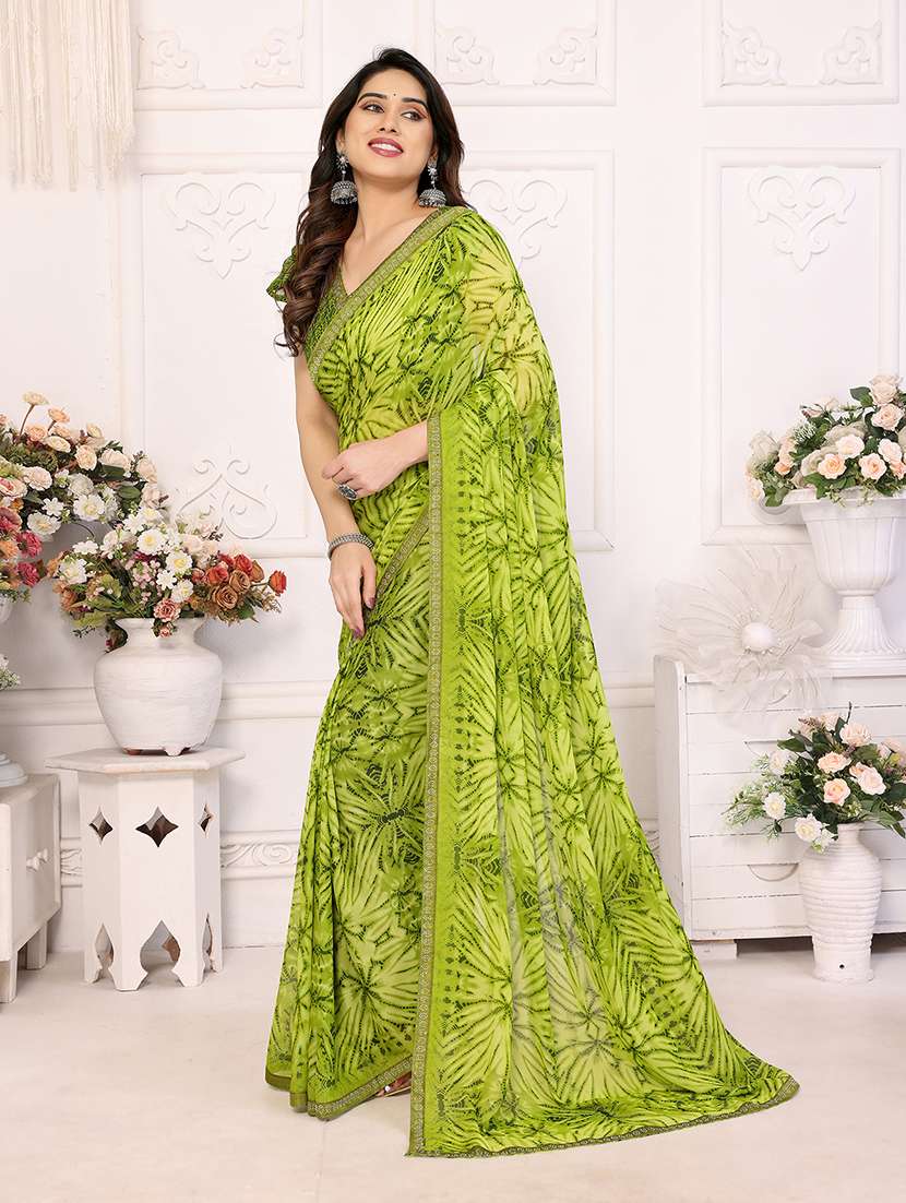 women printed casual wear saree with blouse - 22048874 -  Standard Image - 2