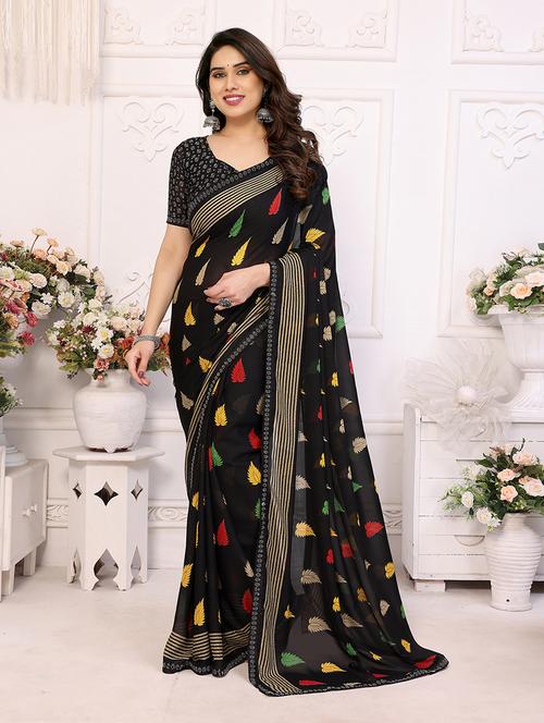 women printed casual wear saree with blouse - 22048883 - Standard Image - 0