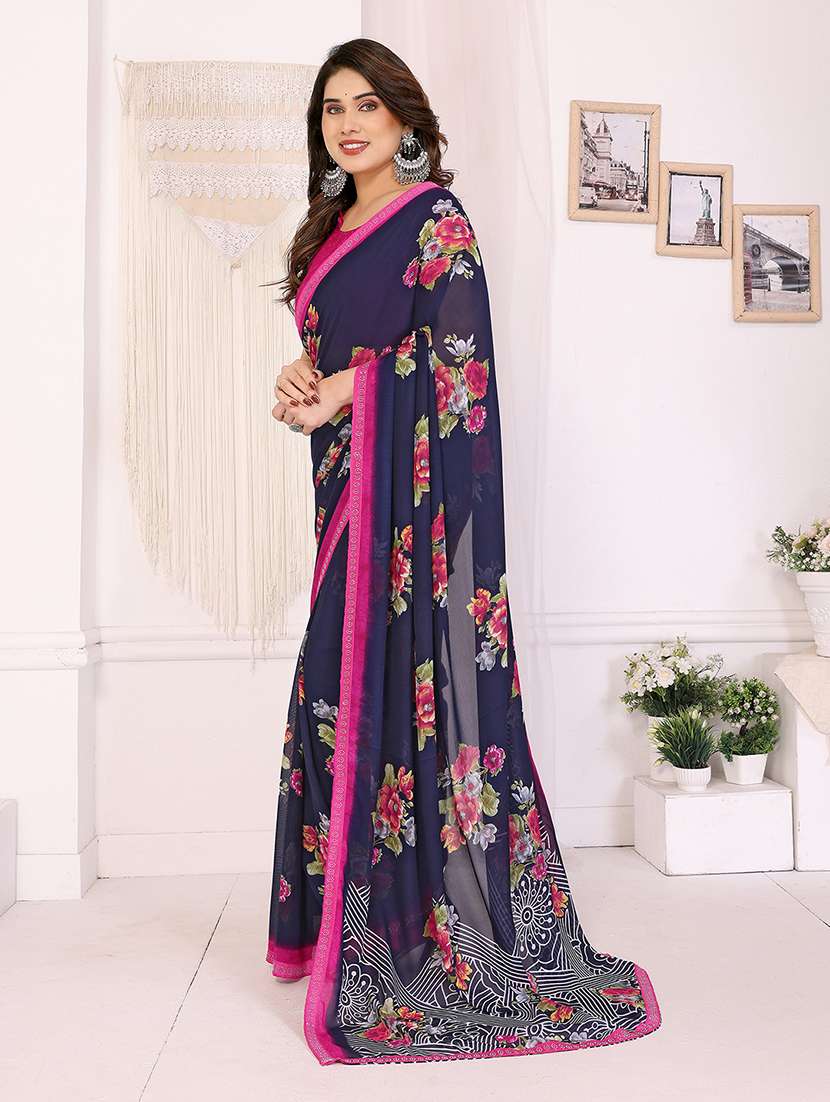 women printed casual wear saree with blouse - 22048888 -  Standard Image - 2