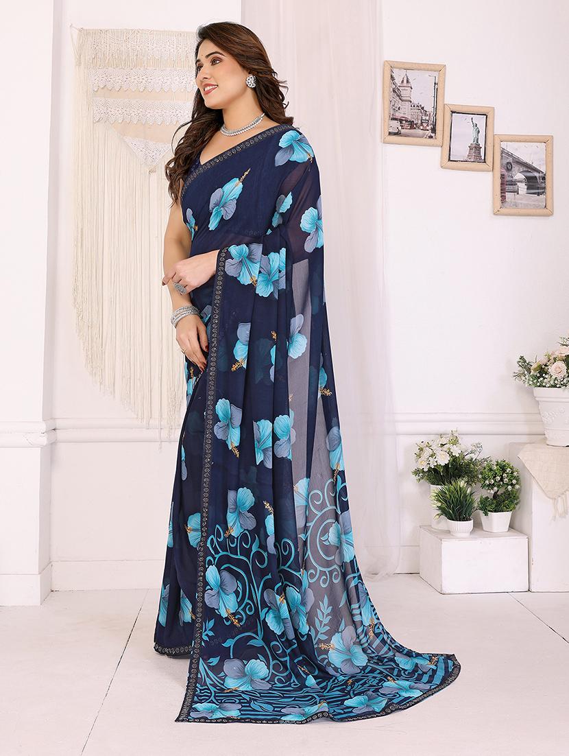 women printed casual wear saree with blouse - 22048896 - Standard Image - 2