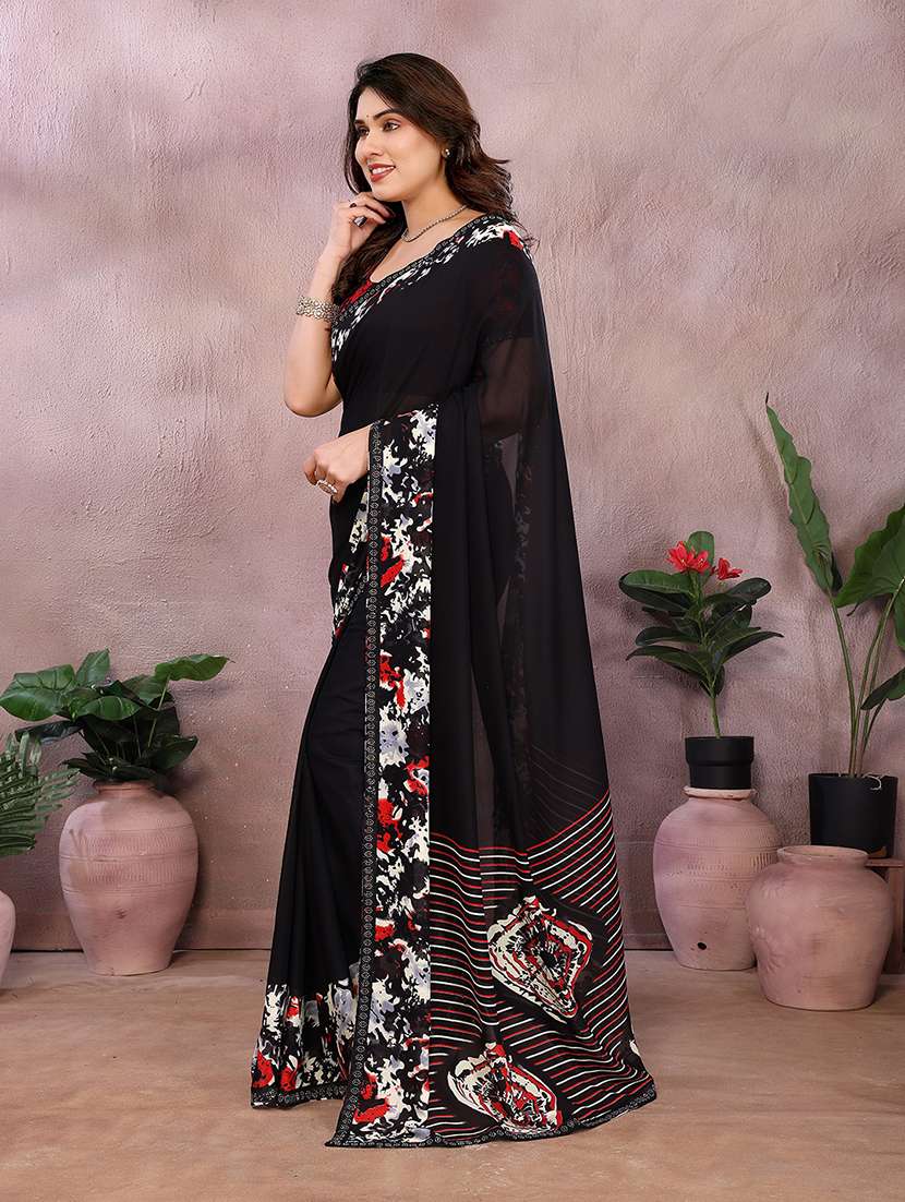women printed casual wear saree with blouse - 22048907 -  Standard Image - 2