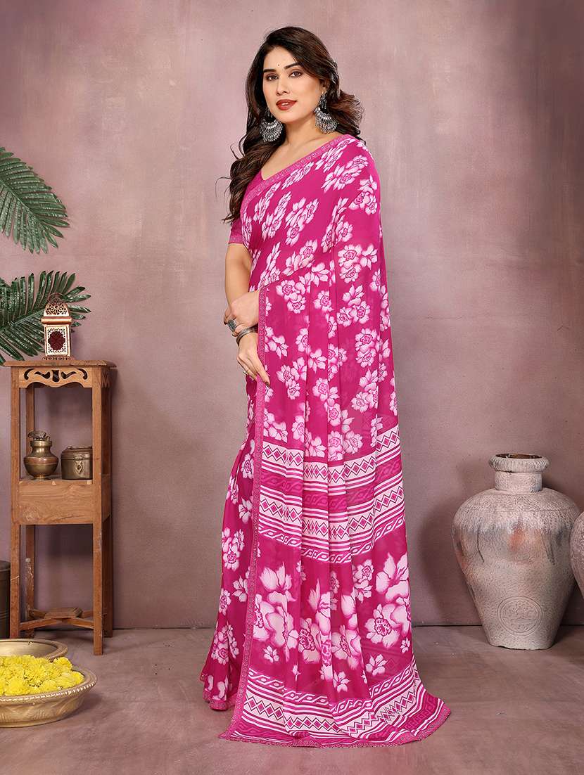 women printed casual wear saree with blouse - 22048914 - Standard Image - 2