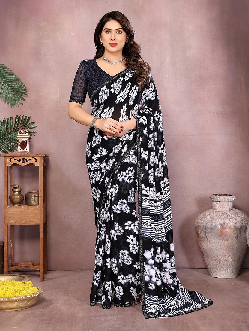 women printed casual wear saree with blouse - 22048917 - Zoom Image - 0