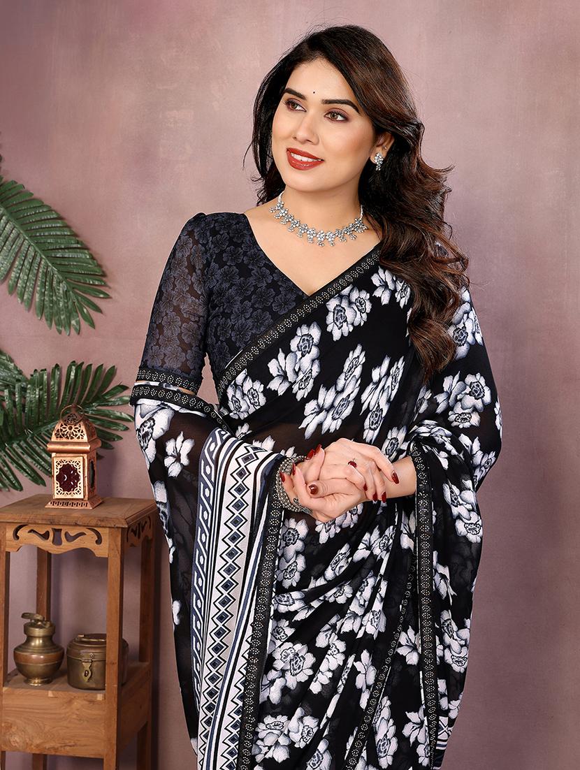 women printed casual wear saree with blouse - 22048917 - Standard Image - 2