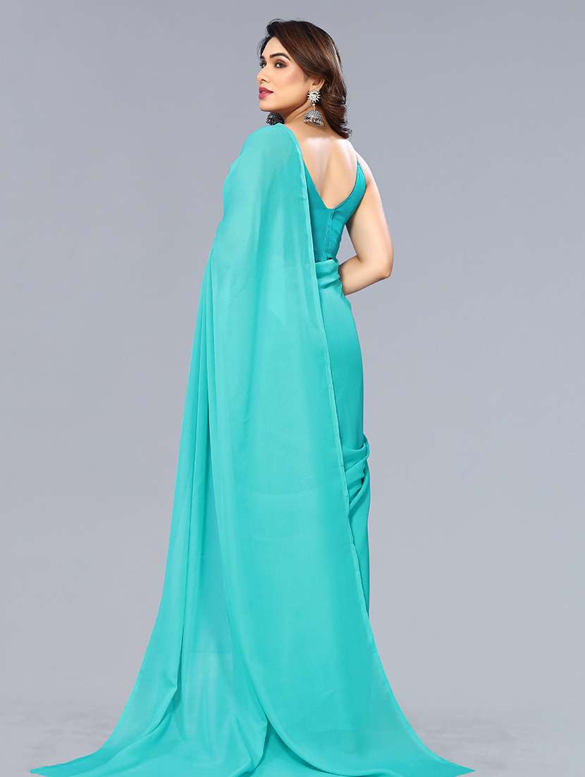 women solid plain saree with blouse - 22048946 -  Standard Image - 2