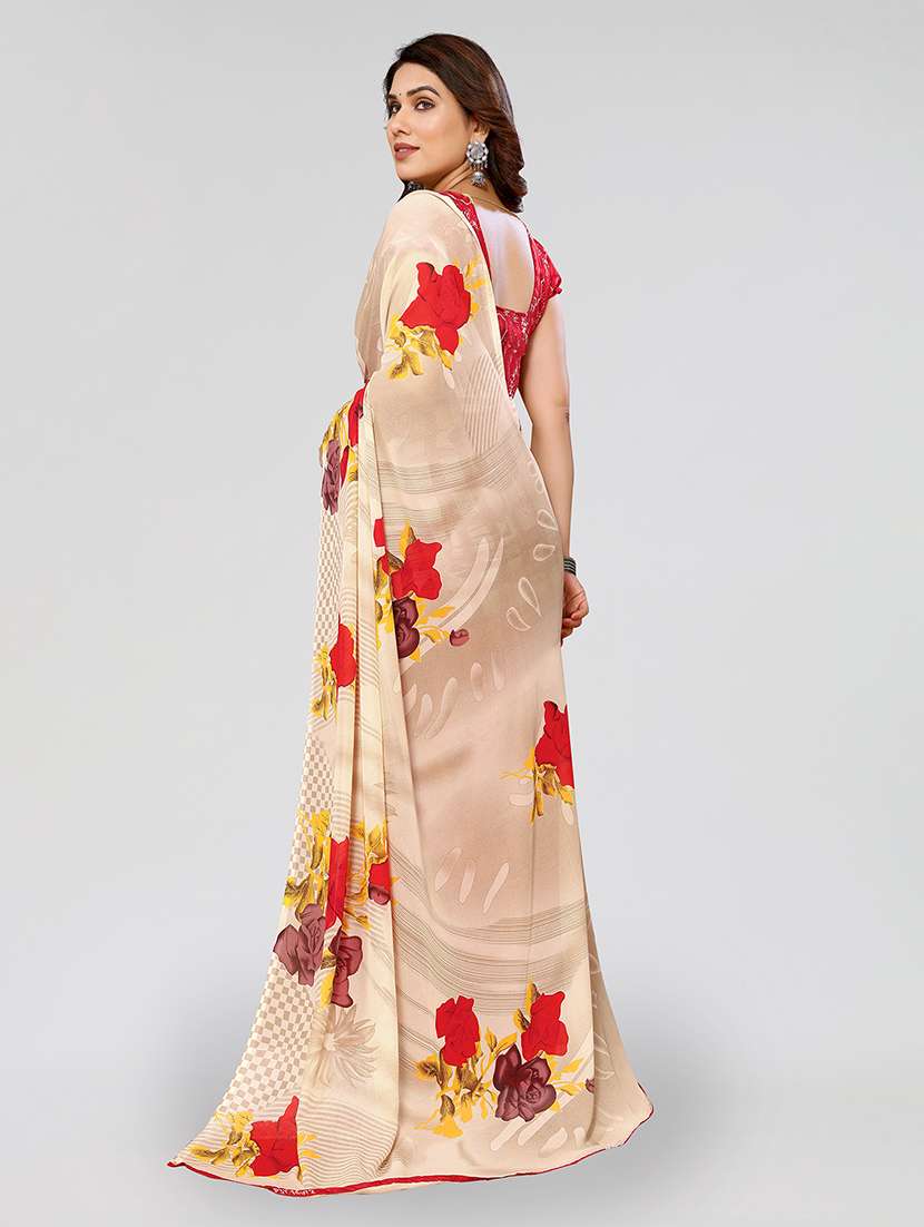women printed casual wear saree with blouse - 22048955 -  Standard Image - 2