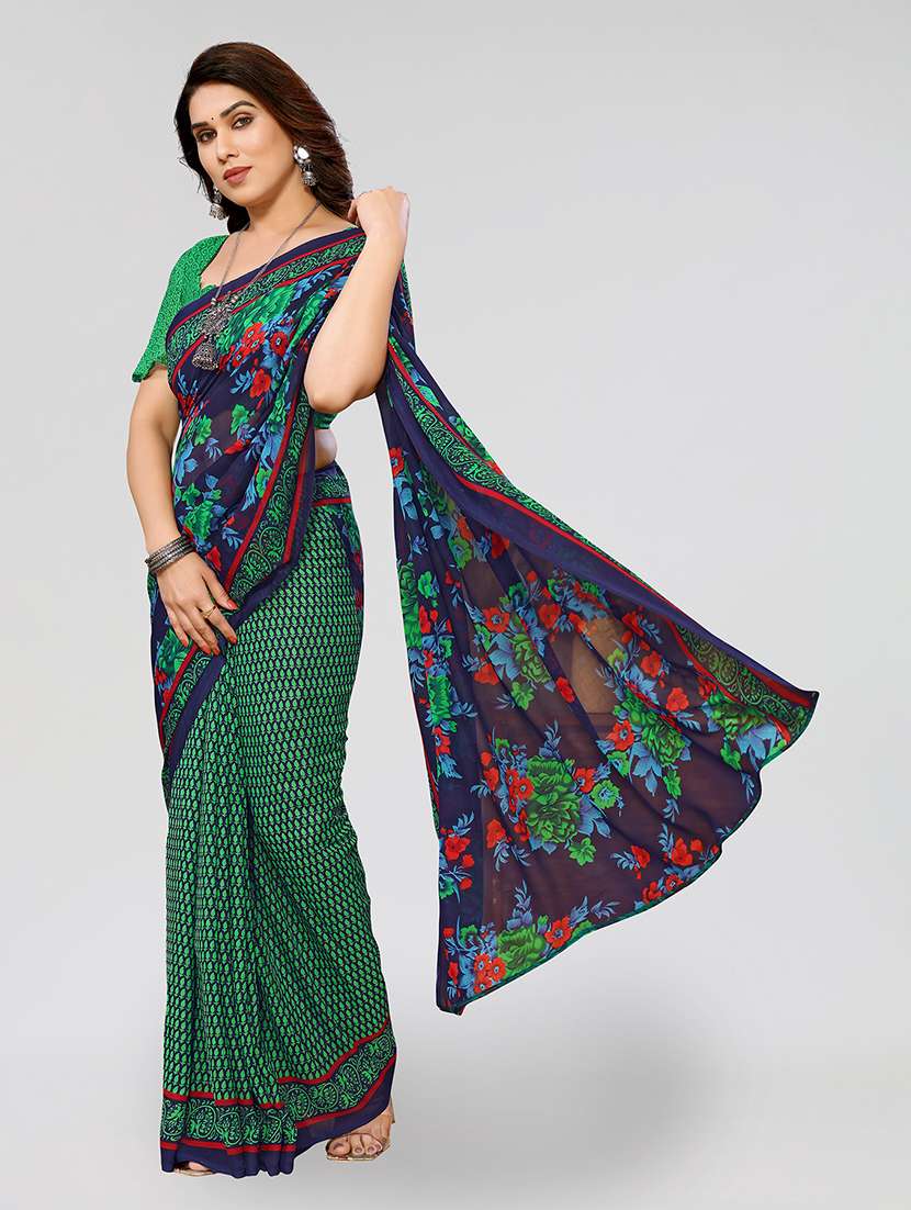 women printed casual wear saree with blouse - 22048956 -  Standard Image - 2