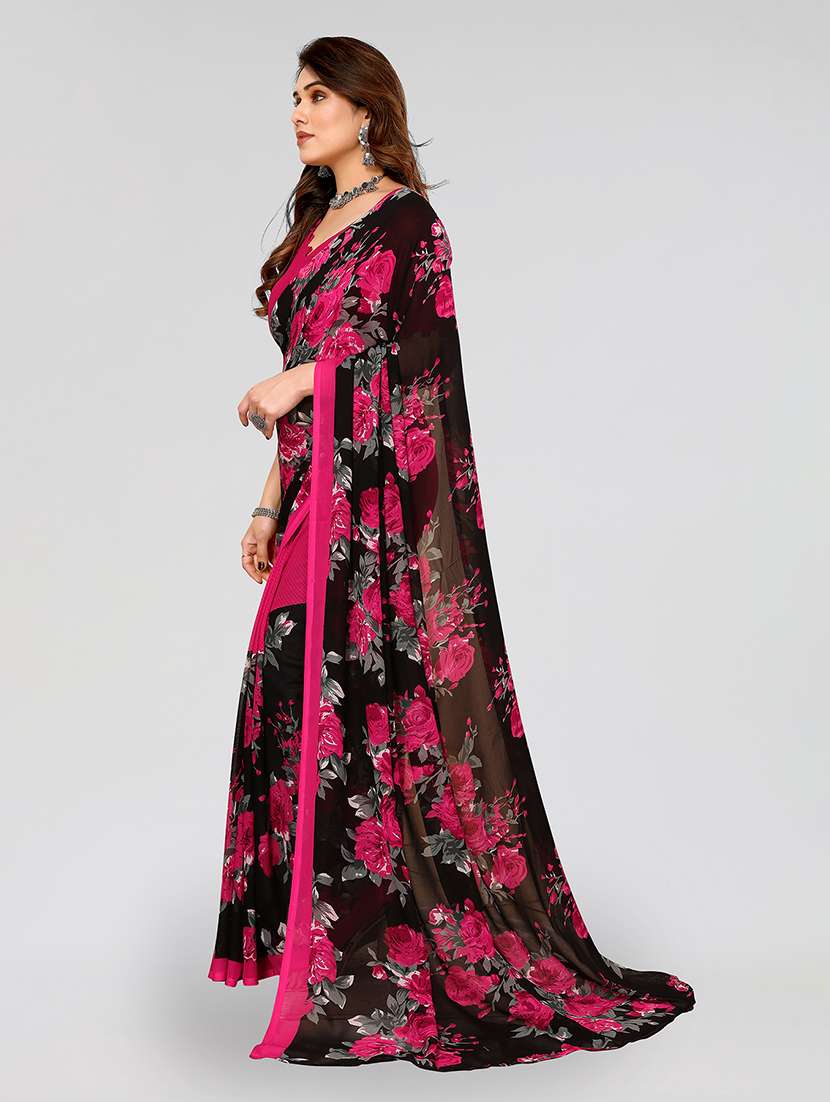 women printed casual wear saree with blouse - 22048963 -  Standard Image - 2