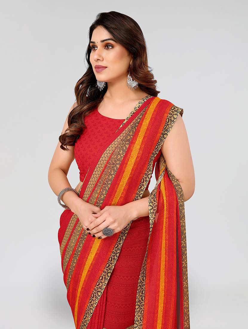 women printed casual wear saree with blouse - 22048967 -  Standard Image - 2