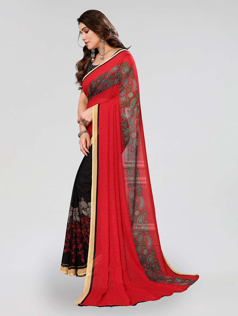 women printed casual wear saree with blouse - 22048974 -  Standard Image - 2