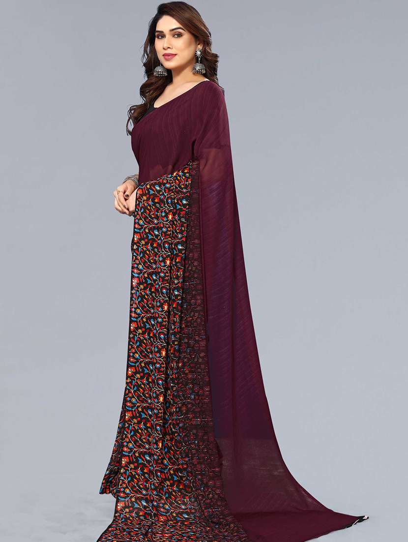 women printed casual wear saree with blouse - 22049007 -  Standard Image - 2