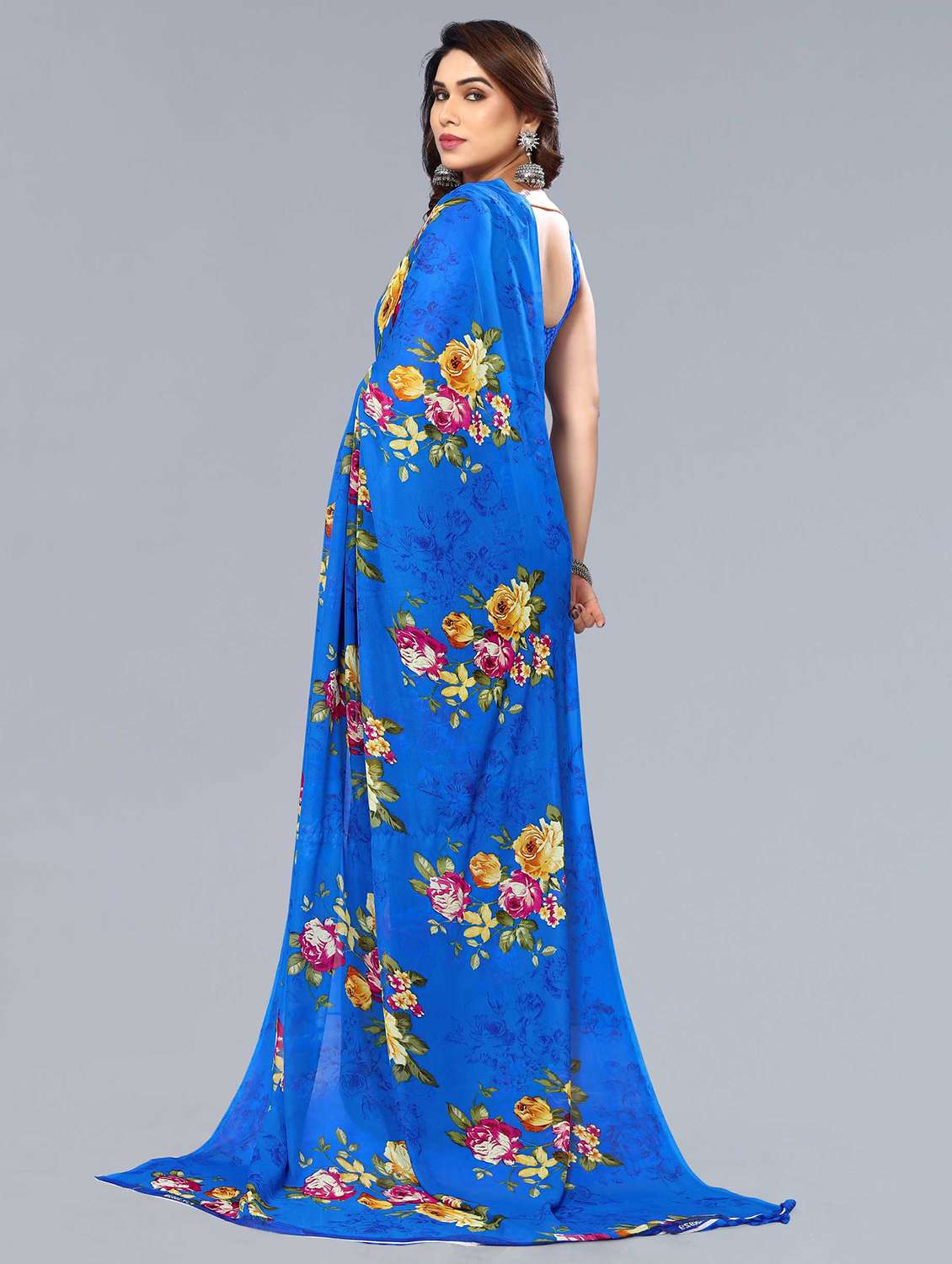 women printed casual wear saree with blouse - 22049014 -  Standard Image - 2