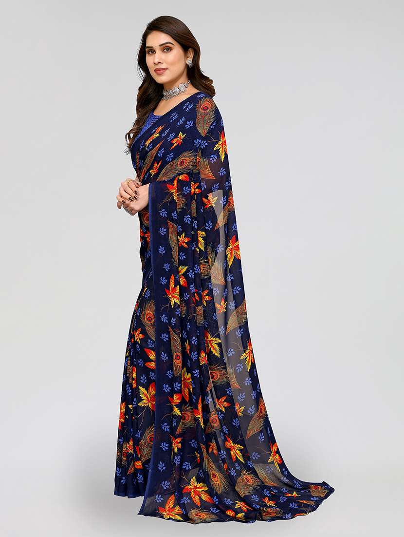 women printed casual wear saree with blouse - 22049015 -  Standard Image - 2