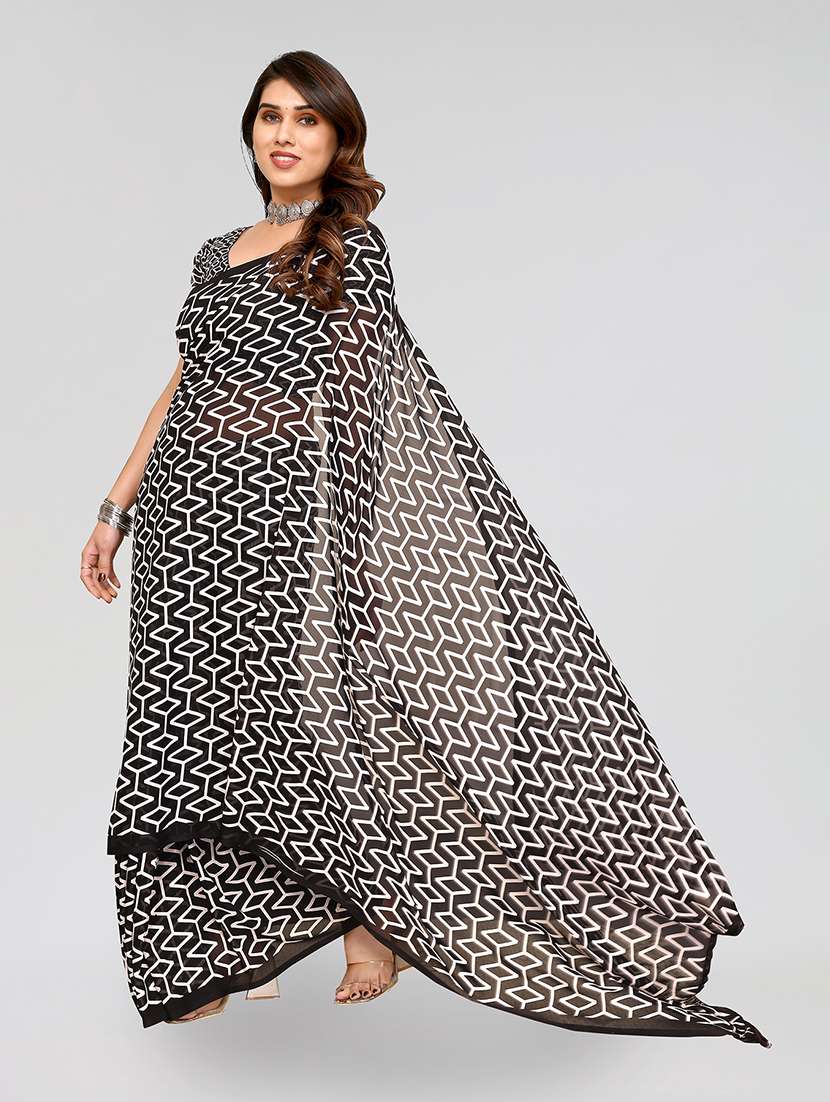 women printed casual wear saree with blouse - 22049018 -  Standard Image - 2