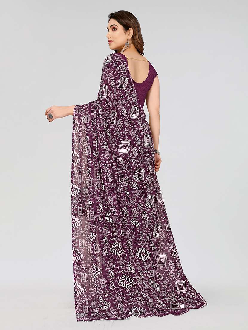women printed casual wear saree with blouse - 22049029 -  Standard Image - 2