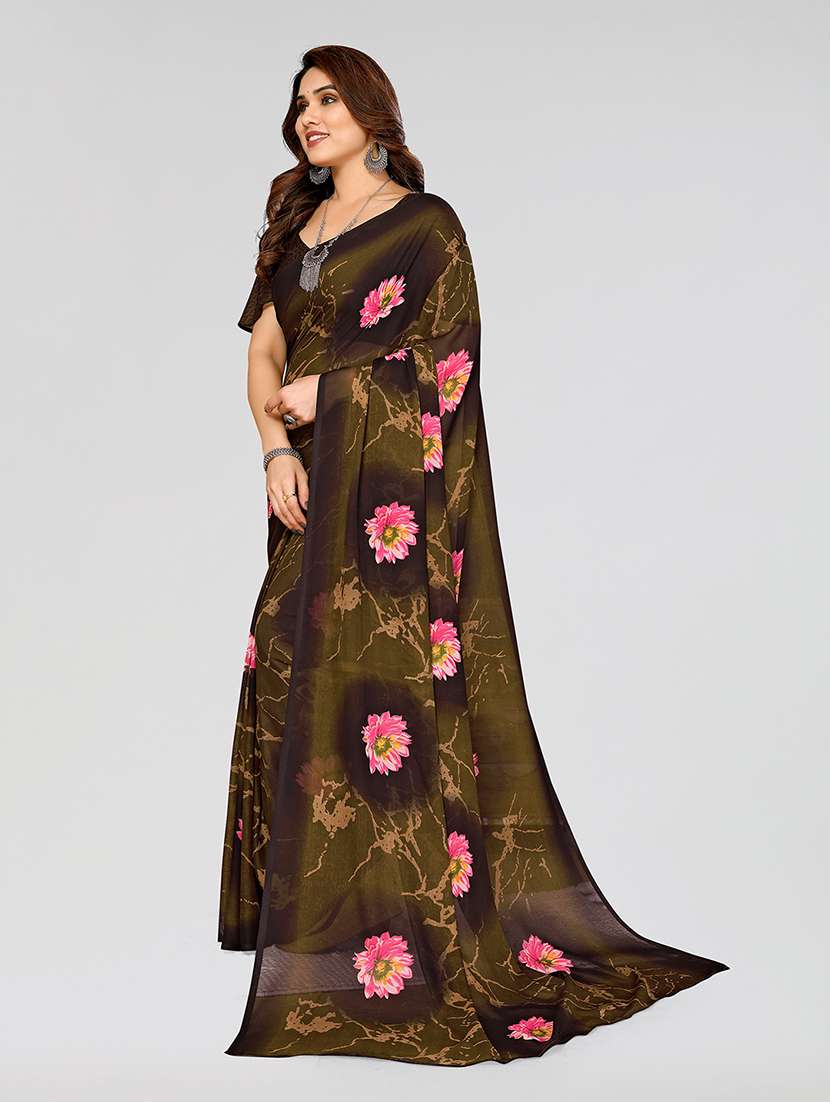 women printed casual wear saree with blouse - 22049033 -  Standard Image - 2
