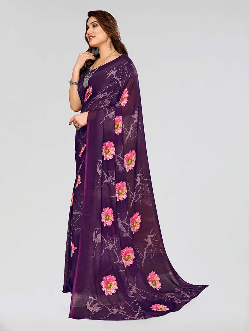 women printed casual wear saree with blouse - 22049034 -  Standard Image - 2