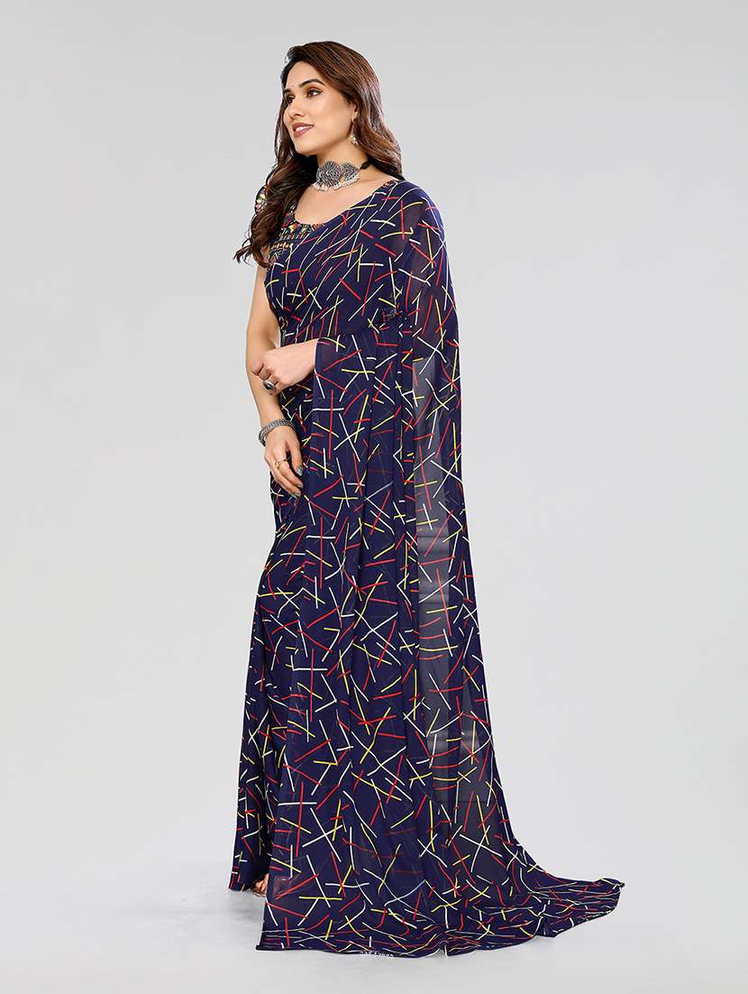 women printed casual wear saree with blouse - 22049045 -  Standard Image - 2