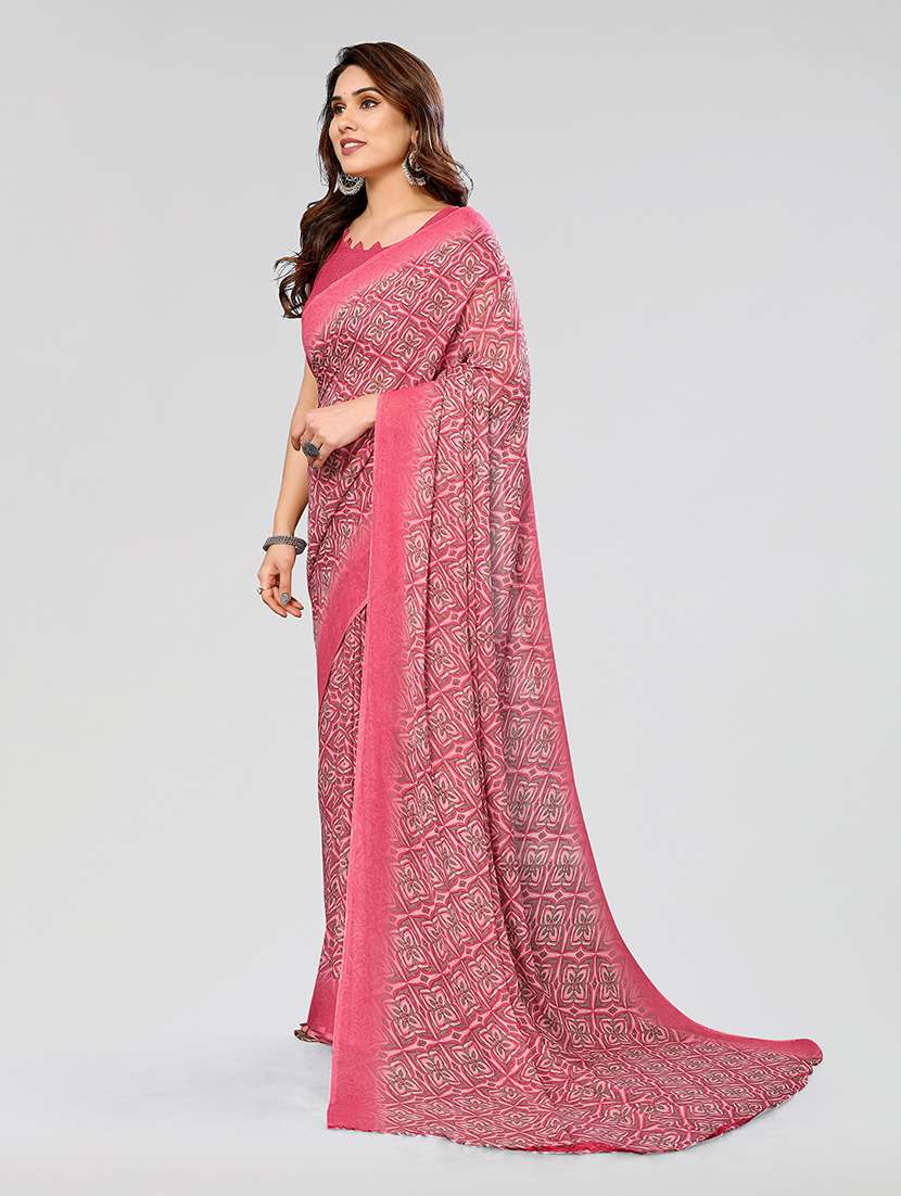 women printed casual wear saree with blouse - 22049052 -  Standard Image - 2