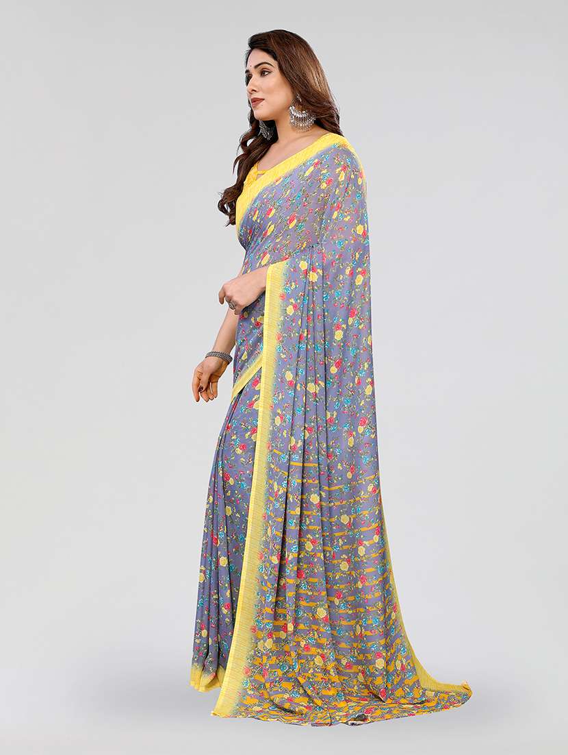 women printed casual wear saree with blouse - 22049070 -  Standard Image - 2