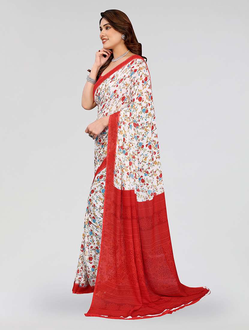 women printed casual wear saree with blouse - 22049091 -  Standard Image - 2