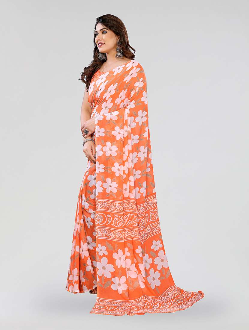 women printed casual wear saree with blouse - 22049115 -  Standard Image - 2