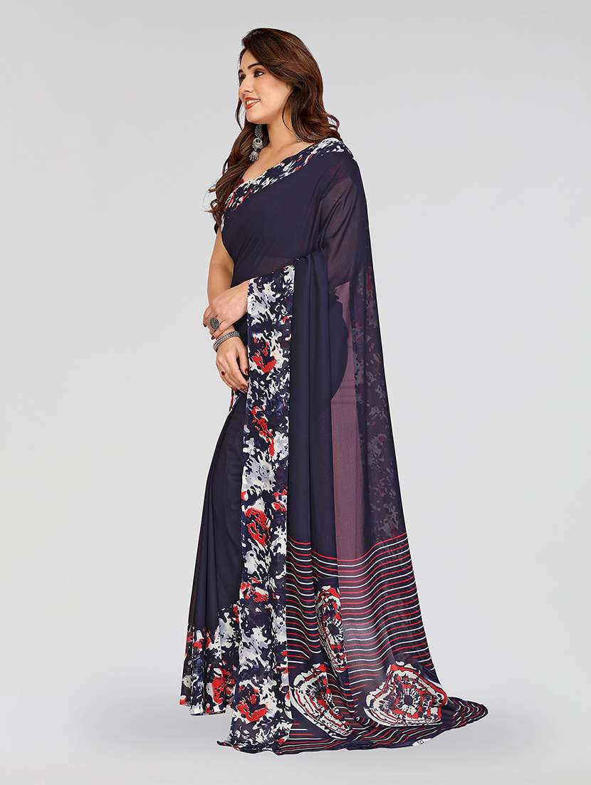 women printed casual wear saree with blouse - 22049147 -  Standard Image - 2